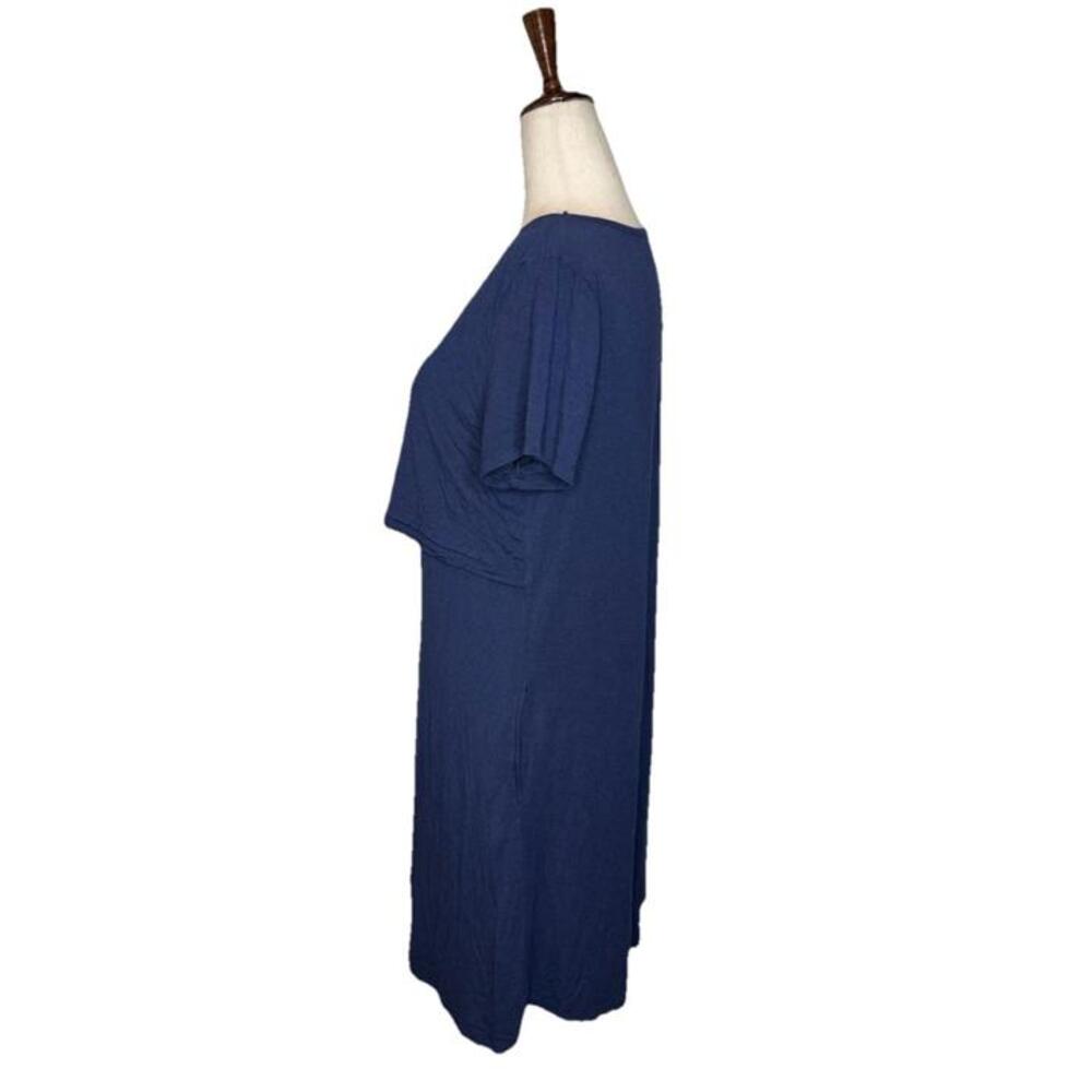 Kindred Bravely M Eleanora Bamboo Maternity Nursing Dress Blue Stretch Comfort - Picture 4 of 7